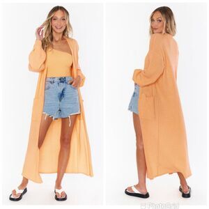 Show Me Your Mumu Sunset Long Cardi Cantaloupe Knit S